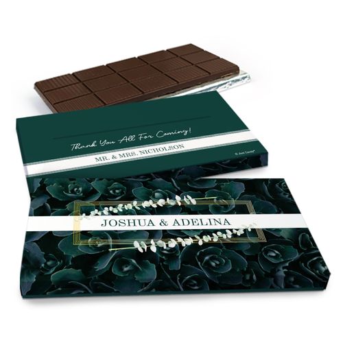 Deluxe Personalized Wedding Enchanting Bloom Chocolate Bar in Gift Box (3oz Bar)