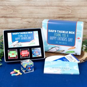 Personalized Father's Day Tackle Box Premium Gift Box with Lindt