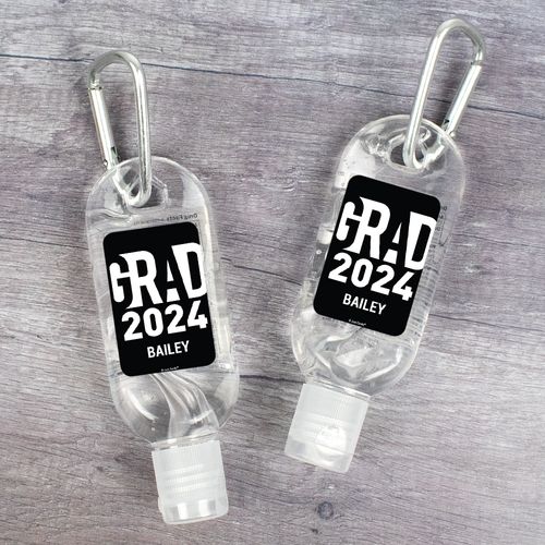 Personalized Graduation Grad Hand Sanitizer with Carabiner 1 fl. oz Bottle