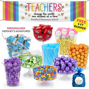 Personalized Teacher Appreciation Gold Star Deluxe Candy Buffet