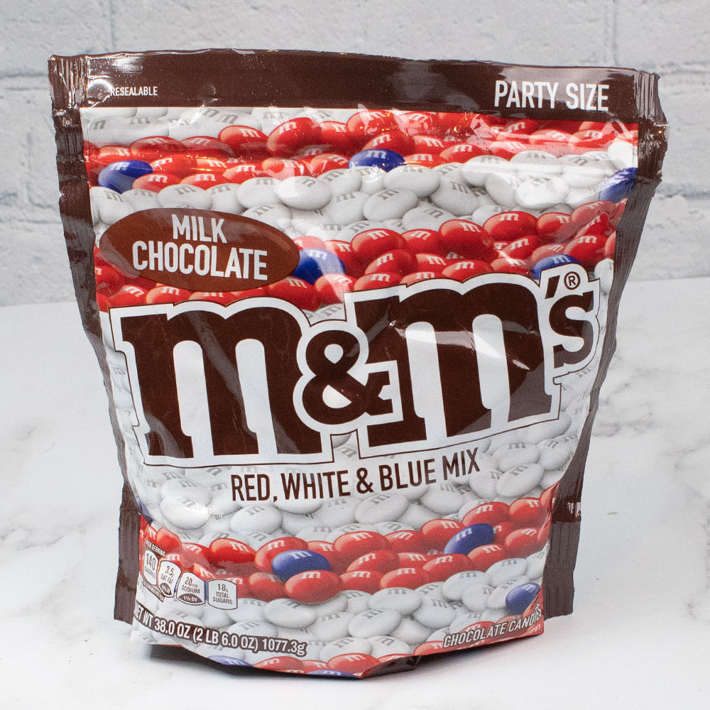 M&M's Red, White & Blue Patriotic Caramel Chocolate Candy, 38 Ounce Party  Size Bag, Chocolate Candy