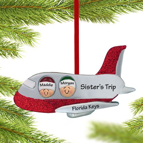 Airplane Siblings Ornament