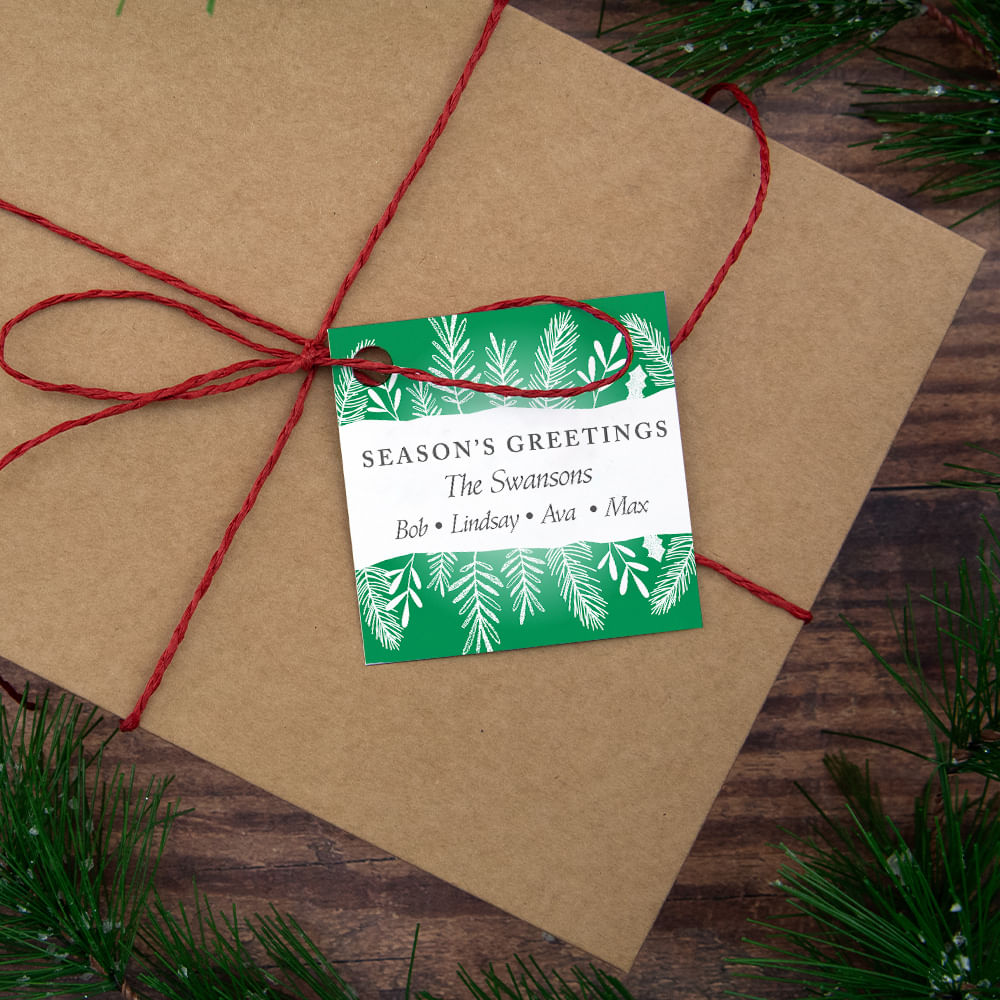 Personalized Seasons Greetings Gift Tags (24 Pack) - JustCandy.com