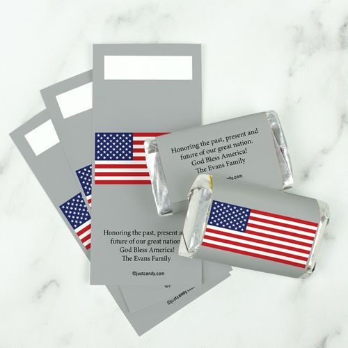 Personalized Patriotic Hershey's Miniatures Wrappers Patriotic American Flag