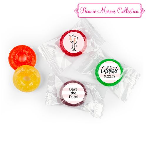 Bonnie Marcus Collection The Bubbly Save the Date Stickers - Custom LifeSavers 5 Flavor Hard Candy