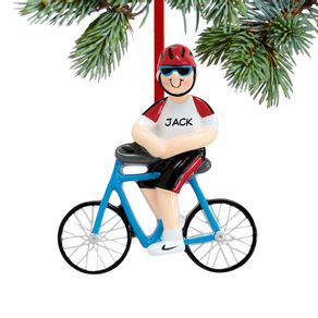 Cyclist Boy Ornament