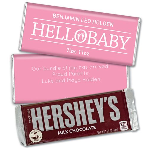 Personalized Hello Baby Birth Announcement Hershey's Hershey's Milk Chocolate Bar & Wrapper