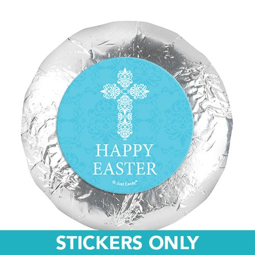 Easter Blue Cross 1.25" Stickers (48 Stickers)