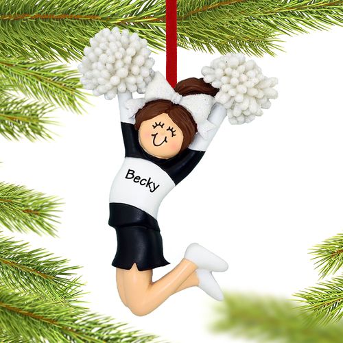 Cheerleader Black and White Uniform Ornament