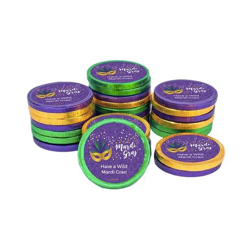 Personalized Mardi Gras Big Easy Chocolate Coins (84 Pack)