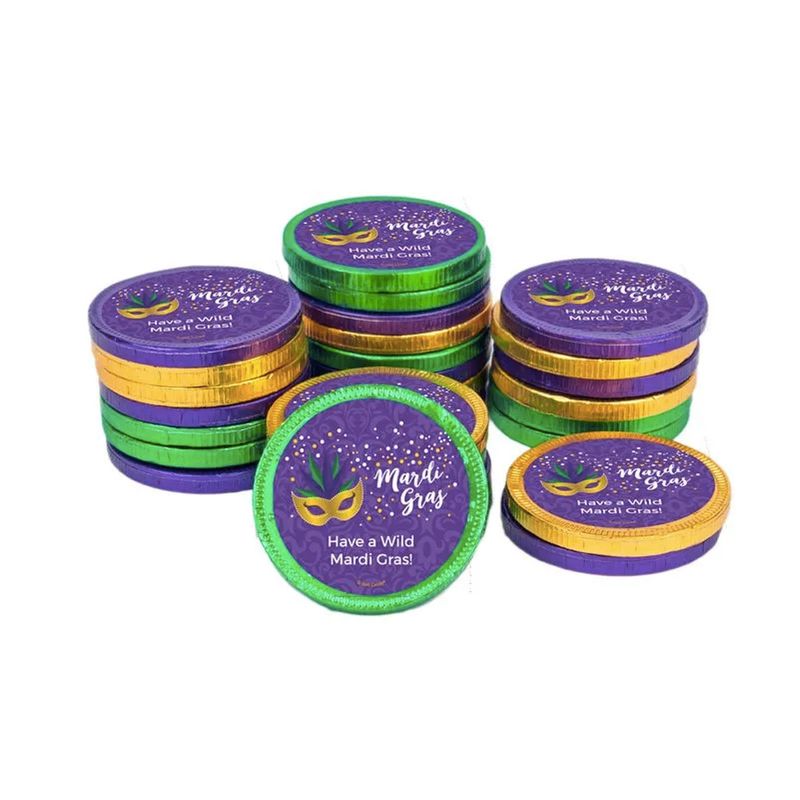 Personalized Mardi Gras Big Easy Chocolate Coins (84 Pack) Just Candy ...