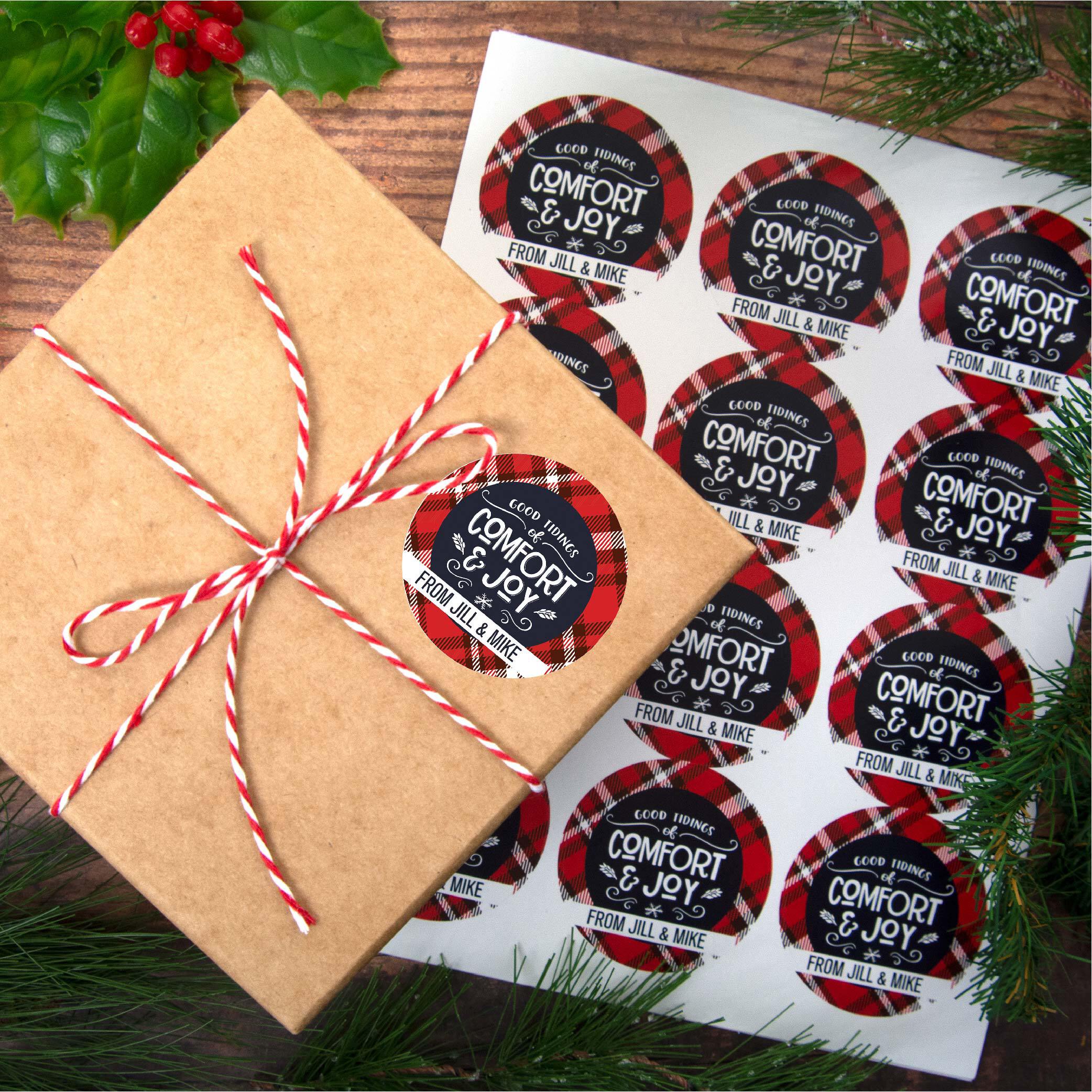 Personalized Good Tidings Comfort Labels (72 Pack) - JustCandy.com