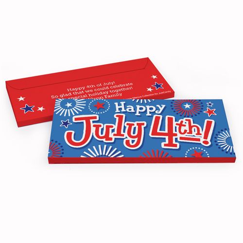 Deluxe Personalized Independence Day Fireworks Candy Bar Favor Box