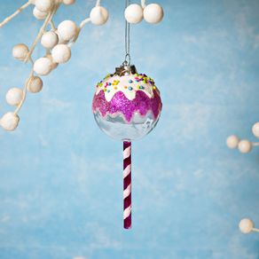 Pink and White Cake Pop Ornament