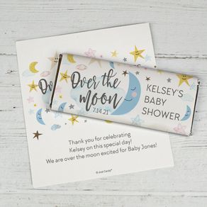 Baby Shower Personalized Chocolate Bar Wrappers Only Over the Moon