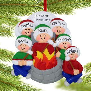 Firepit Family of 6 Ornament