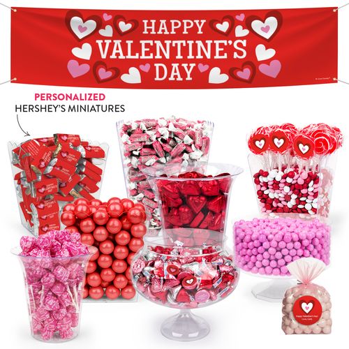 Personalized Valentine's Day Fading Hearts Deluxe Candy Buffet