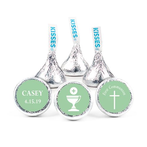 Communion 3/4" Sticker Framed Name with Chalice (108 Stickers)