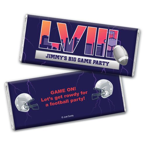 Personalized Football Party Themed Stadium Chocolate Bar & Wrapper