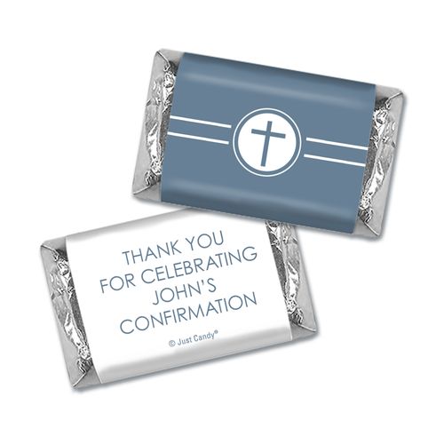 Personalized Gray Cross Circle Confirmation Hershey's Miniatures