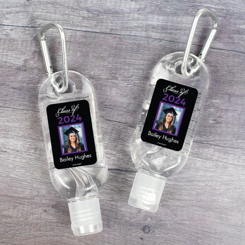 Personalized Graduation Class of Hand Sanitizer with Carabiner 1 fl. oz Bottle