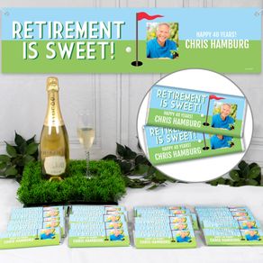 Personalized Retirement Banner & 24 Bars Gone Golfin