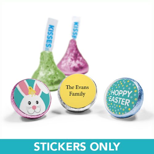 Personalized Easter Blue Chick 3/4" Sticker (108 Stickers)