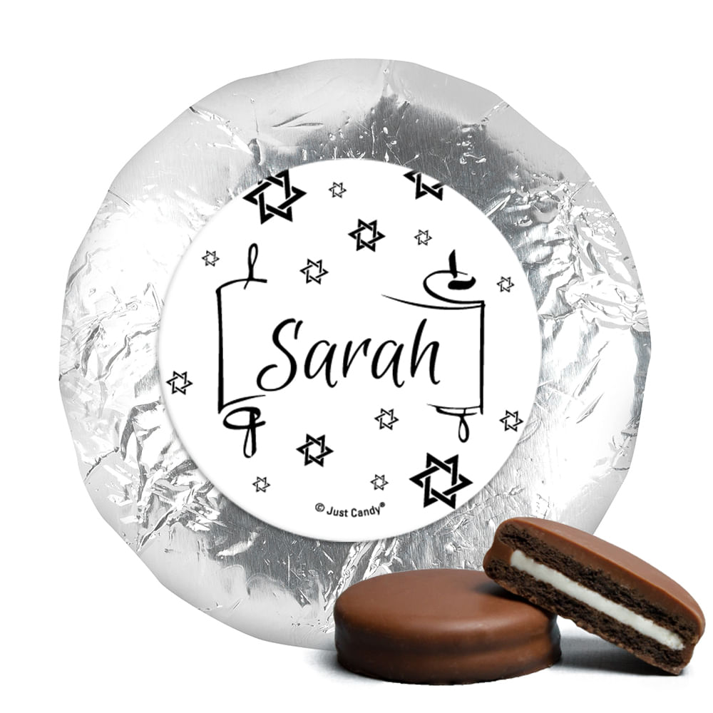 Personalized Bat Mitzvah Scroll Stars Chocolate Covered Oreos Cookies Personalized Bat Mitzvah Scroll Stars Chocolate Covered Oreos Cookies