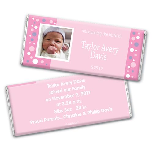 Personalized Girl Baby Announcements Hershey's Chocolate Bar & Wrapper