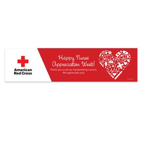 Personalized Nurse Appreciation Add Your Logo First Aid Heart 5 Ft. Banner