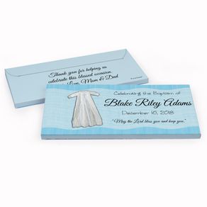 Deluxe Personalized Baptism Gown Chocolate Bar in Gift Box