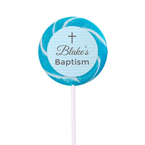 Personalized Baptism Small Swirly Pop Cross (24 Pack)