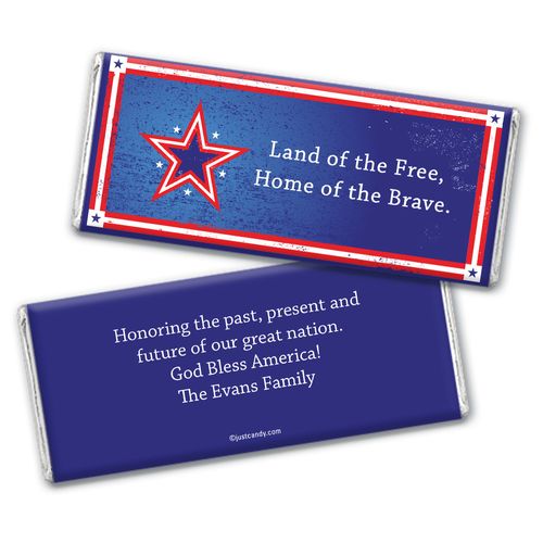 Personalized Patriotic Chocolate Bar Wrappers Patriotic Star