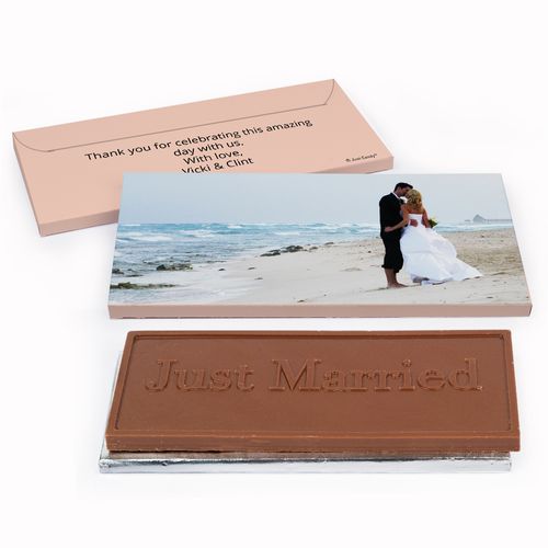 Deluxe Personalized Wedding Full Photo Chocolate Bar in Gift Box
