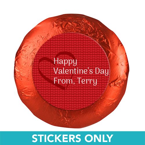 Valentine's Day Heart Pattern 1.25" Stickers (48 Stickers)