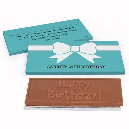 Deluxe Personalized Birthday Bow Chocolate Bar in Gift Box