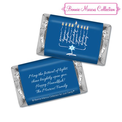 Personalized Bonnie Marcus Hanukkah Lights Hershey's Miniatures