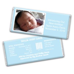 Baby Boy Announcement Personalized Chocolate Bar Wrappers Photo