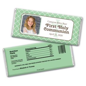 Communion Personalized Chocolate Bar Wrappers Photo Criss Cross
