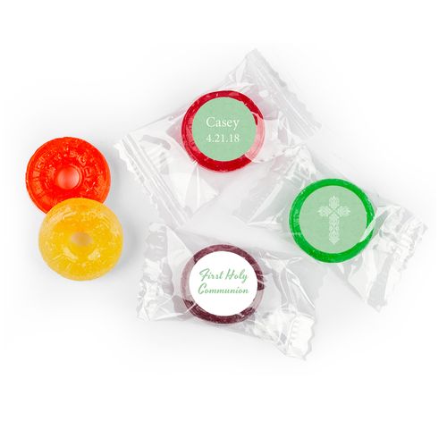 Communion Personalized LifeSavers 5 Flavor Hard Candy Elegant Cross (300 Pack)