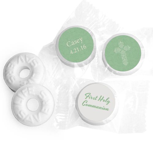 Communion Personalized Life Savers Mints Elegant Cross