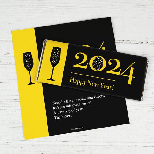 Personalized New Year's Eve A Classy New Year Chocolate Bar Wrappers