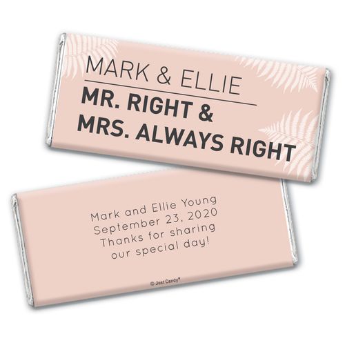 Personalized Wedding Favor Mr. And Mrs. Right Hershey's Chocolate Bar & Wrapper
