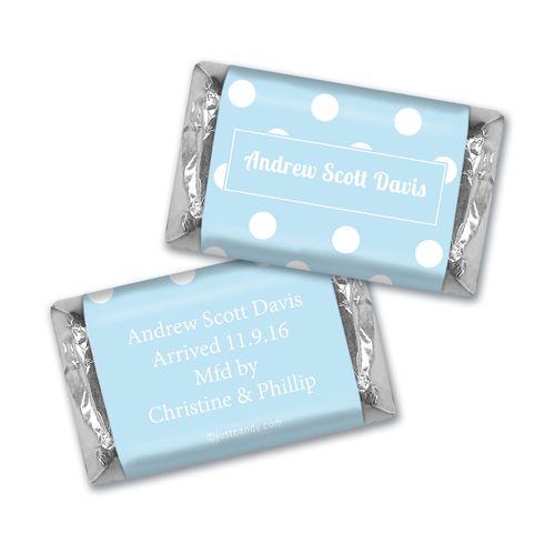 Personalized Baby Boy Announcement Polka Dots Hershey's Miniatures