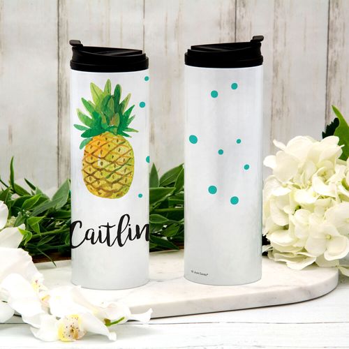 Personalized Stainless Steel Thermal Tumbler (16oz) - Pineapple