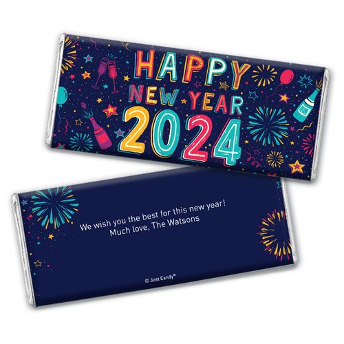 Personalized New Year's Eve Festivities Chocolate Bar & Wrapper