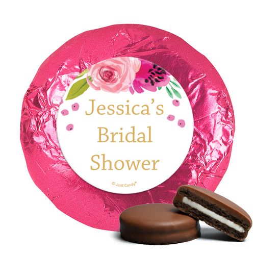 Personalized Bridal Shower Magenta Florals Chocolate Covered Oreos