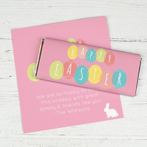 Personalized Easter Floral Bunny Chocolate Bar Wrappers Only
