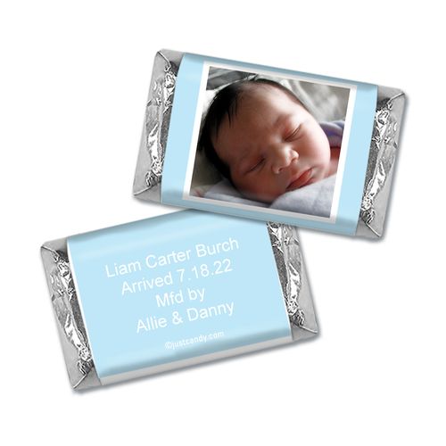 Baby Boy Announcement Personalized Hershey's Miniatures Wrappers Photo