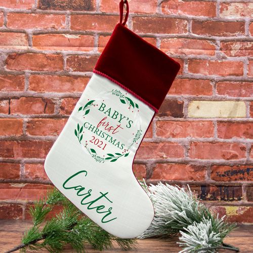 Personalized Stocking Babies First Xmas